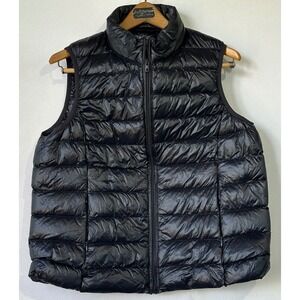 Daily Thread Puffer Vest Quilted Full Zip Womens L Blue